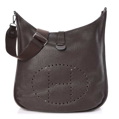 Hermes Taurillon Clemence Evelyne III TGM Chocolate 1 of 11