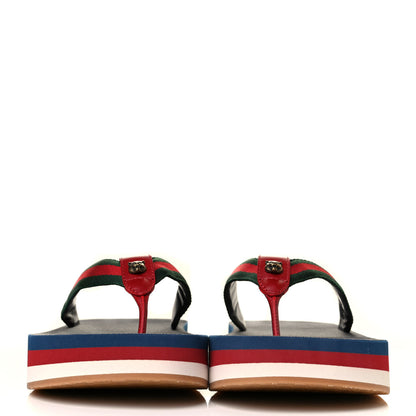 Gucci Canvas Mens Web Thong Sandals 9 Blue 2 of 6