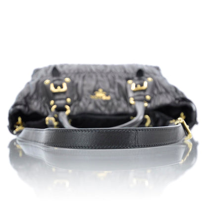 Prada Nappa Leather Gaufre Tote Nero Black 4 of 11