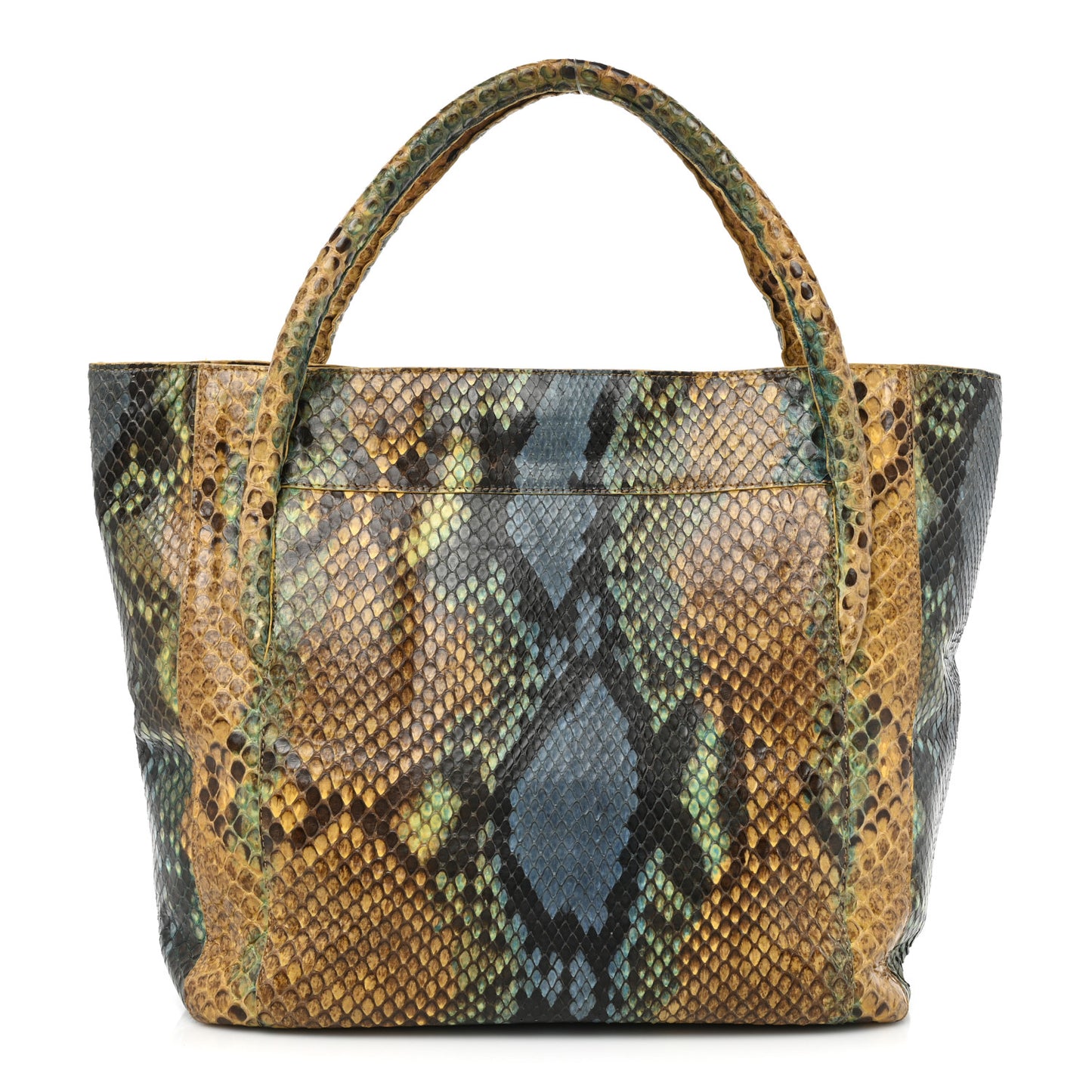 Snakeskin Liz Tote Beige Blue