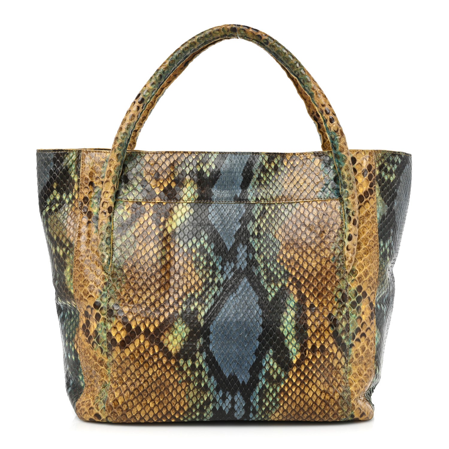 Nancy Gonzalez Snakeskin Liz Tote Beige Blue 1 of 18