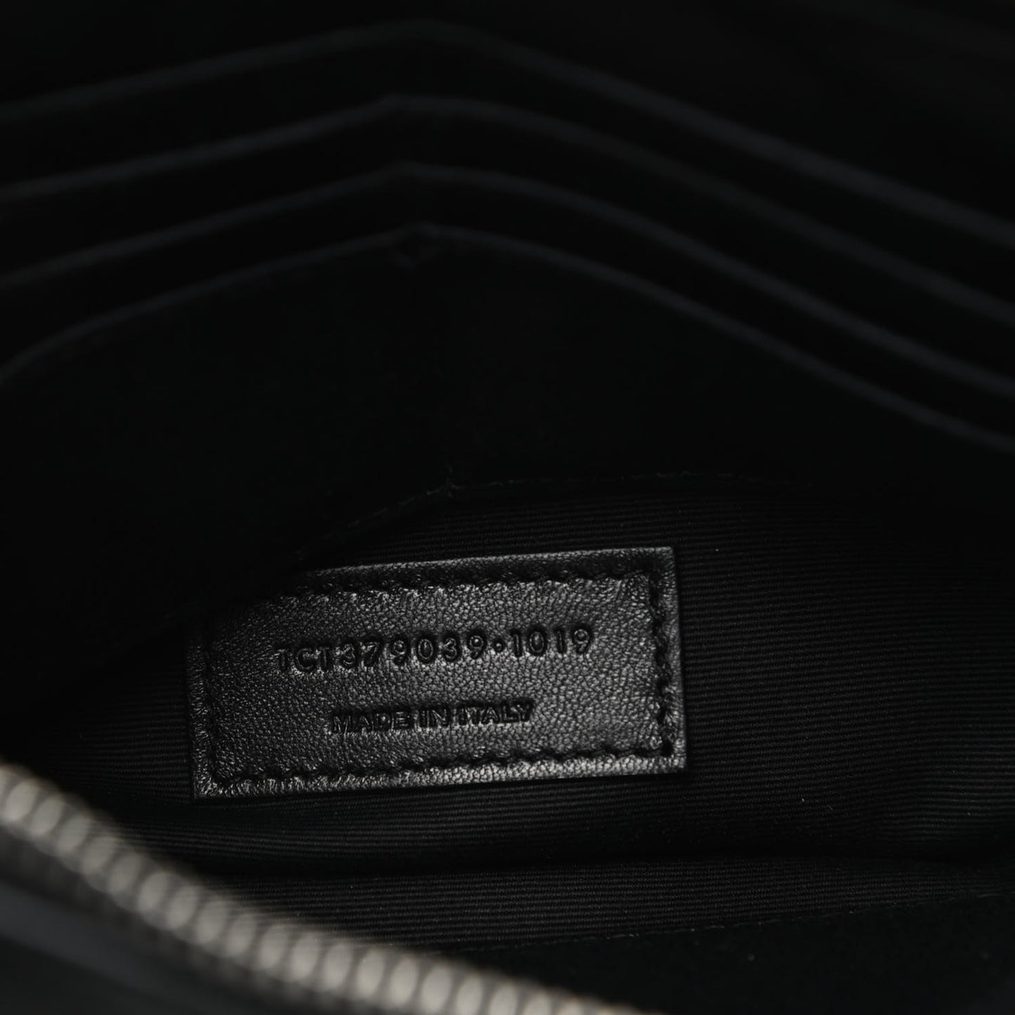 Calfskin Matelasse Chevron Monogram A5 Wristlet Black