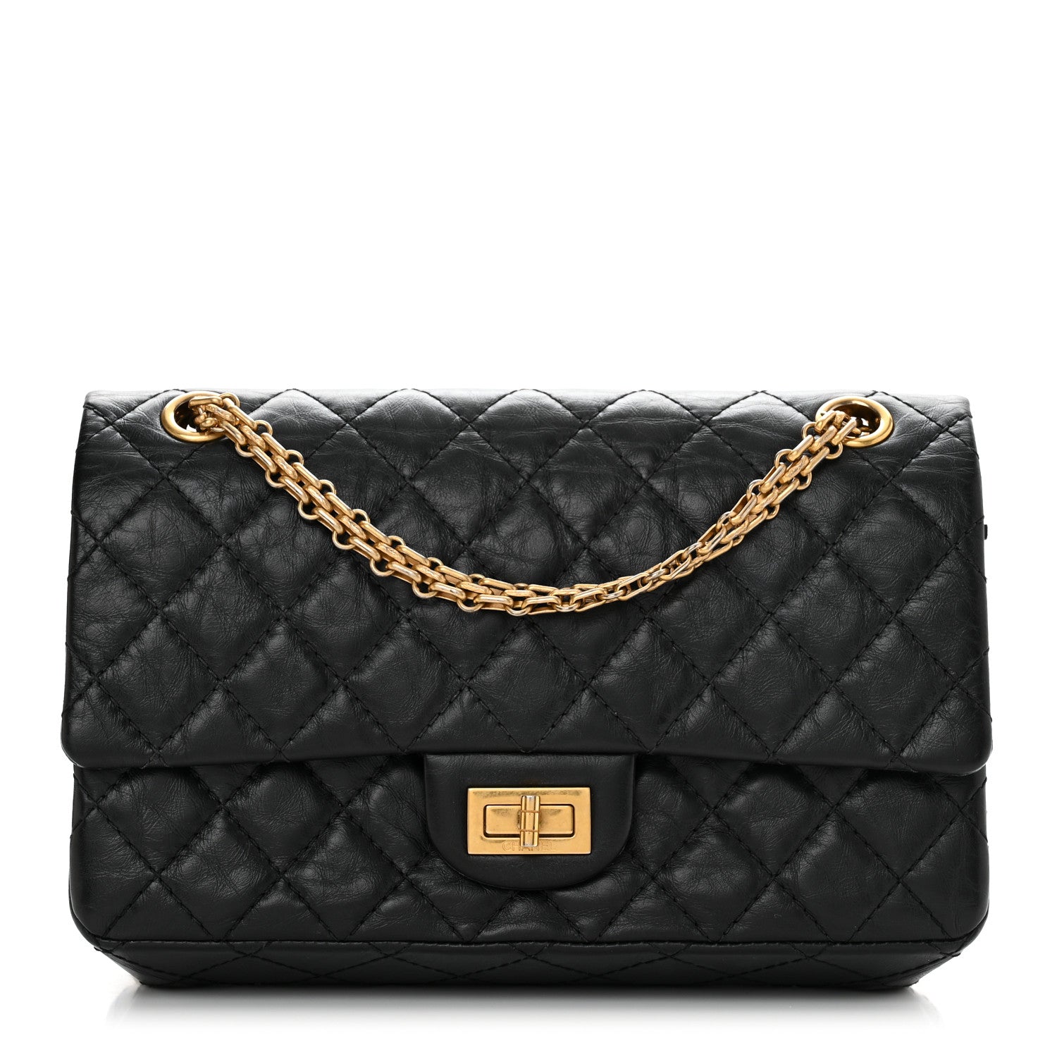 Chanel Aged Calfskin Quilted 2.55 Reissue 225 Flap Black 1 of 11