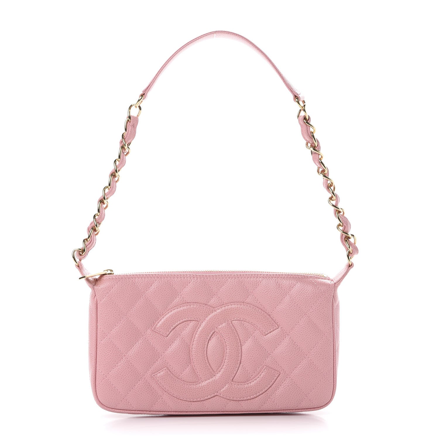 Chanel Caviar Quilted Pochette Pink 1 of 12