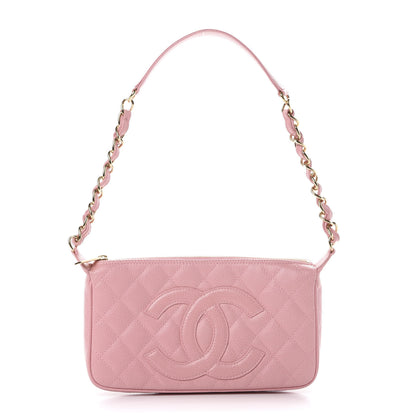 Chanel Caviar Quilted Pochette Pink 1 of 12