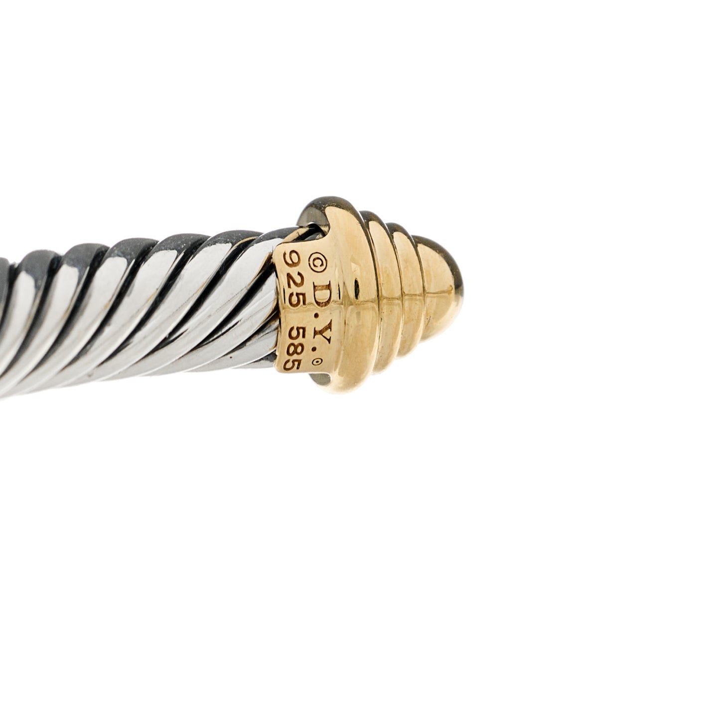 Sterling Silver 14K Yellow Gold 5mm Cable Classics Bracelet