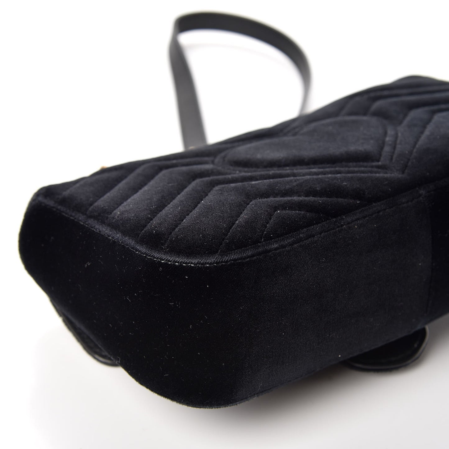 Velvet Matelasse Mini GG Marmont Shoulder Bag Black