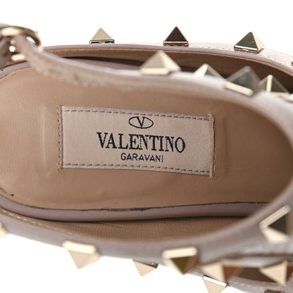 Valentino Garavani Pebbled Calfskin Rockstud Open Back Ankle Booties 38 Poudre 7 of 10