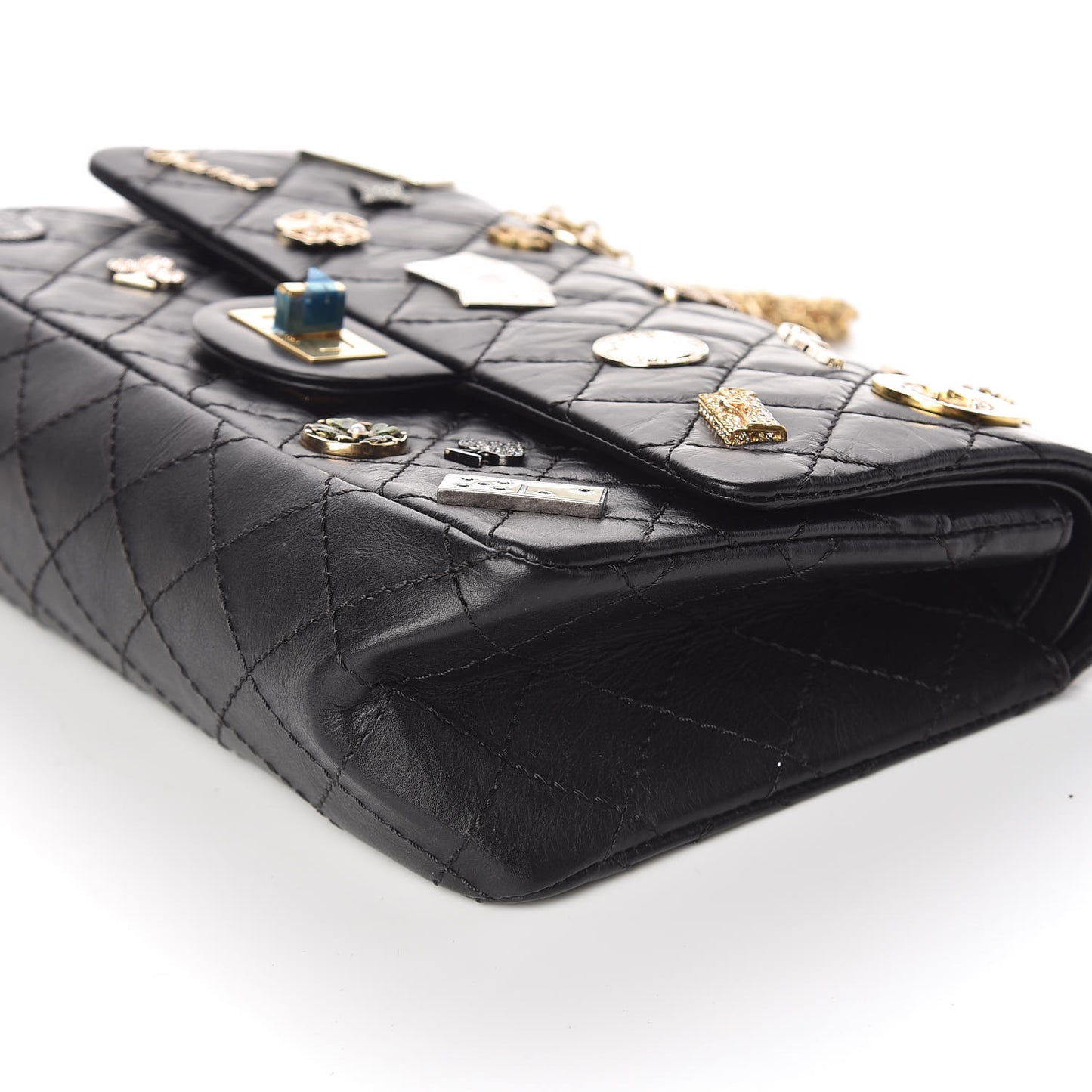 Aged Calfskin Quilted Casino 2.55 Reissue 225 Flap Black