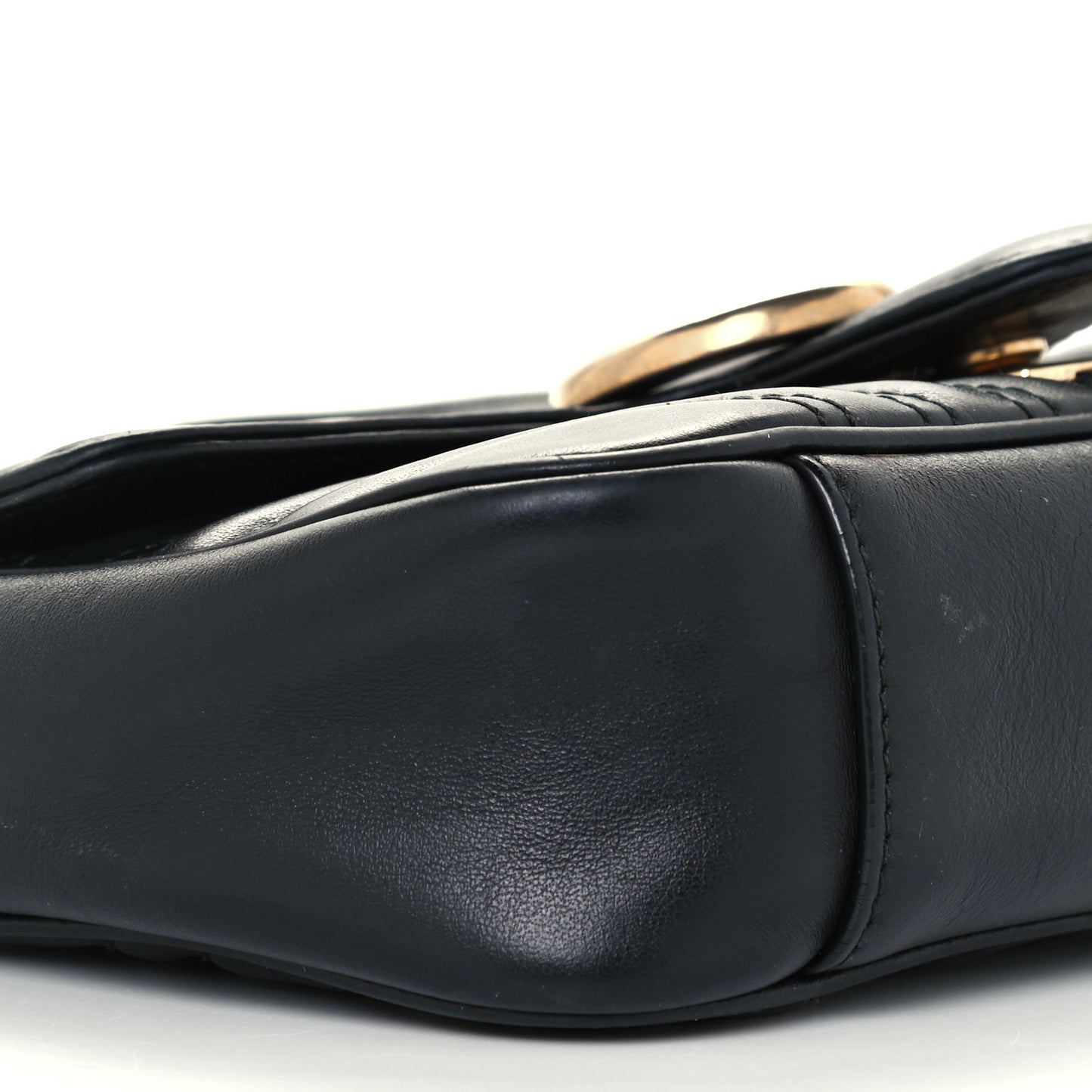 Calfskin Matelasse Mini GG Marmont Shoulder Bag Black