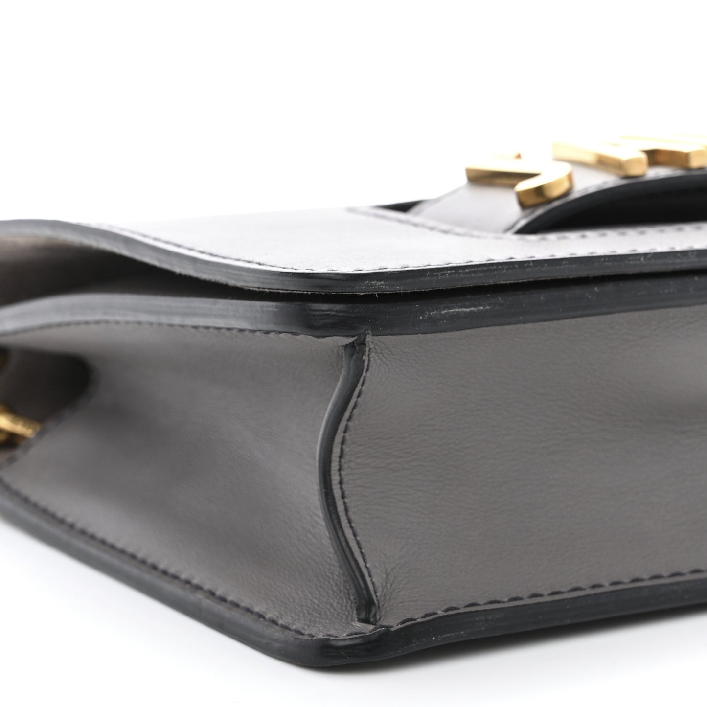 Calfskin Medium J'Adior Chain Flap Bag Iron Grey