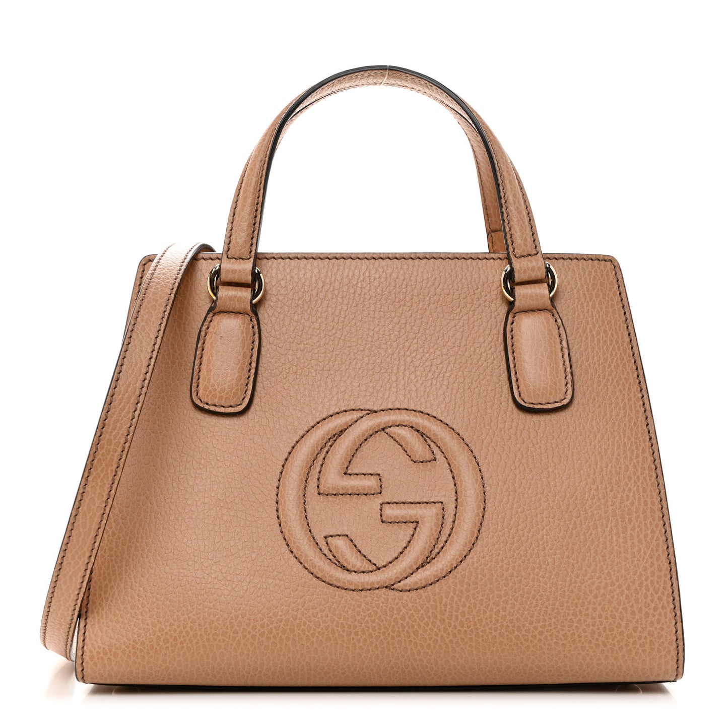 Dollar Calfskin Medium Soho Top Handle Satchel Camelia