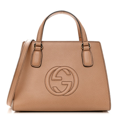 Gucci Dollar Calfskin Medium Soho Top Handle Satchel Camelia 1 of 11