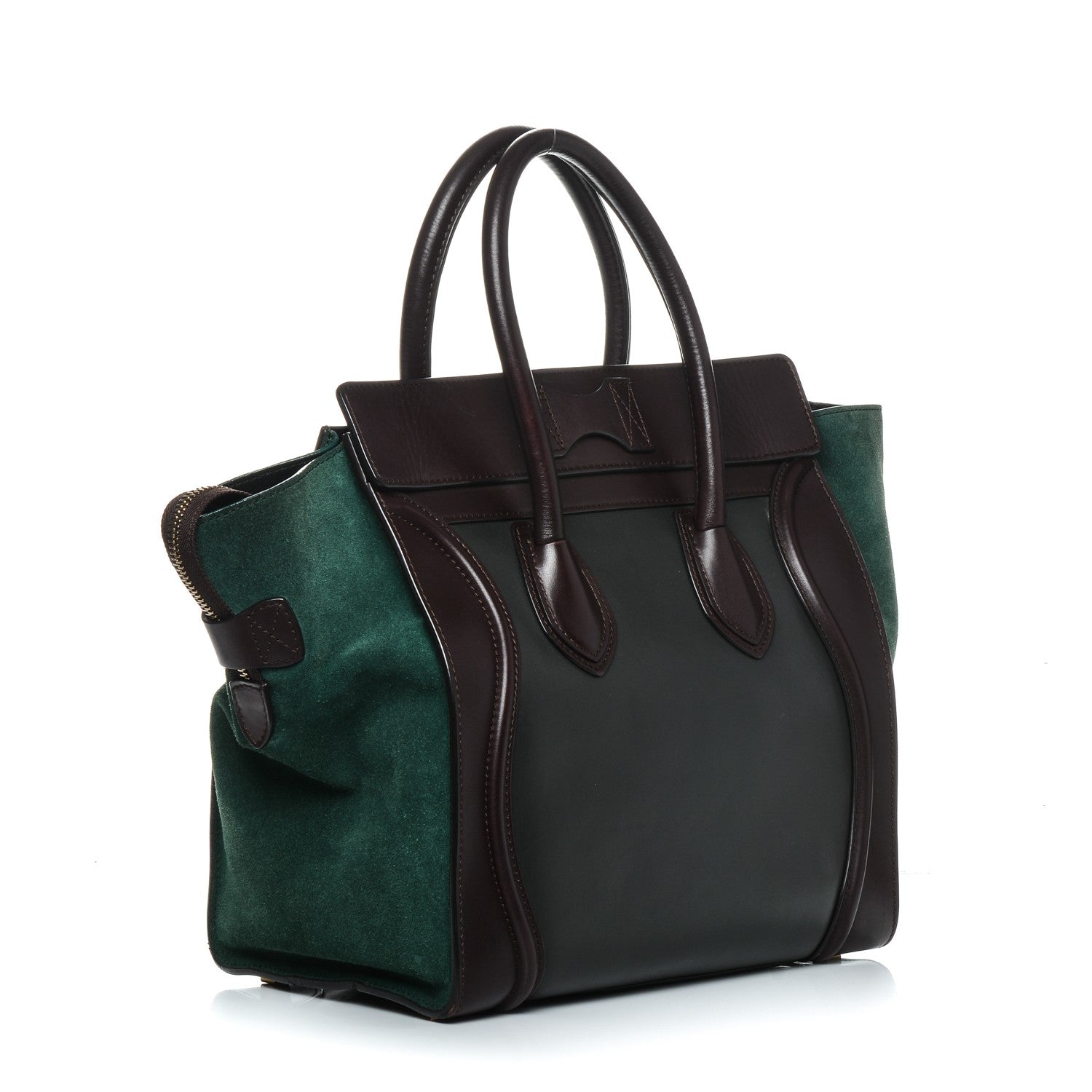 Celine Smooth Calfskin Suede Mini Tri-Color Luggage Burgundy 3 of 6