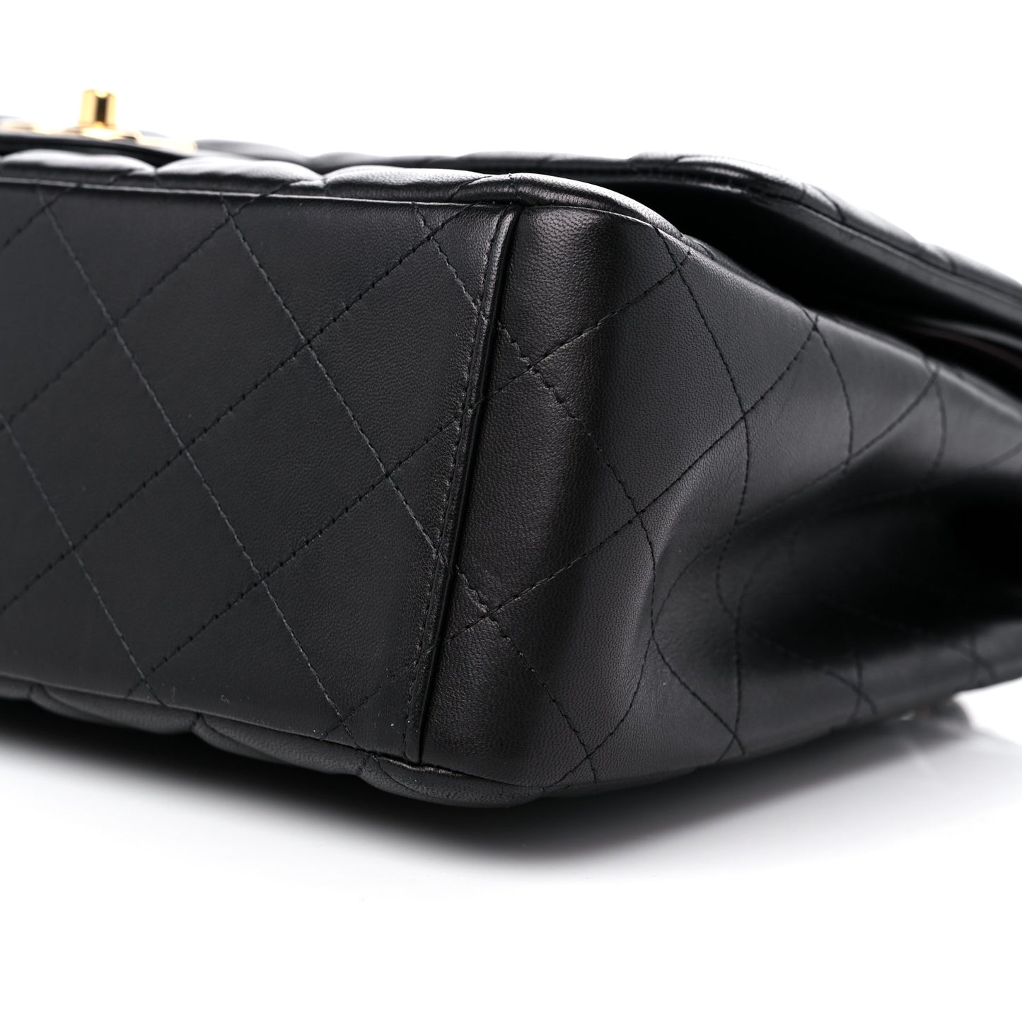 Lambskin Quilted Maxi Double Flap Black