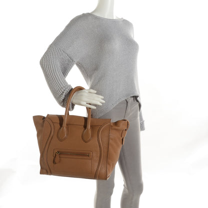 Celine Pebbled Calfskin Mini Luggage Camel 2 of 9