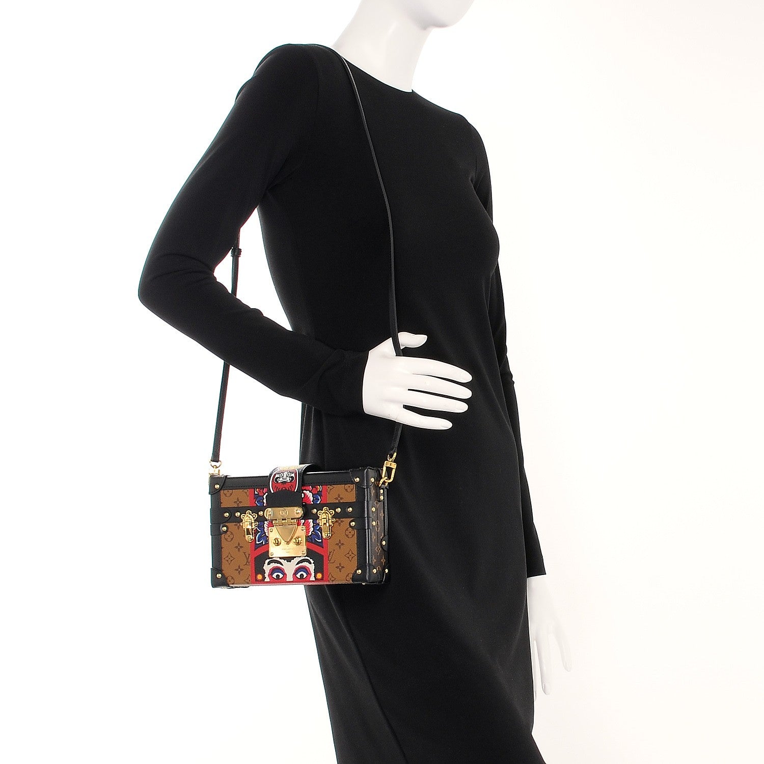 Louis Vuitton Reverse Monogram Kabuki Petite Malle Black 2 of 8