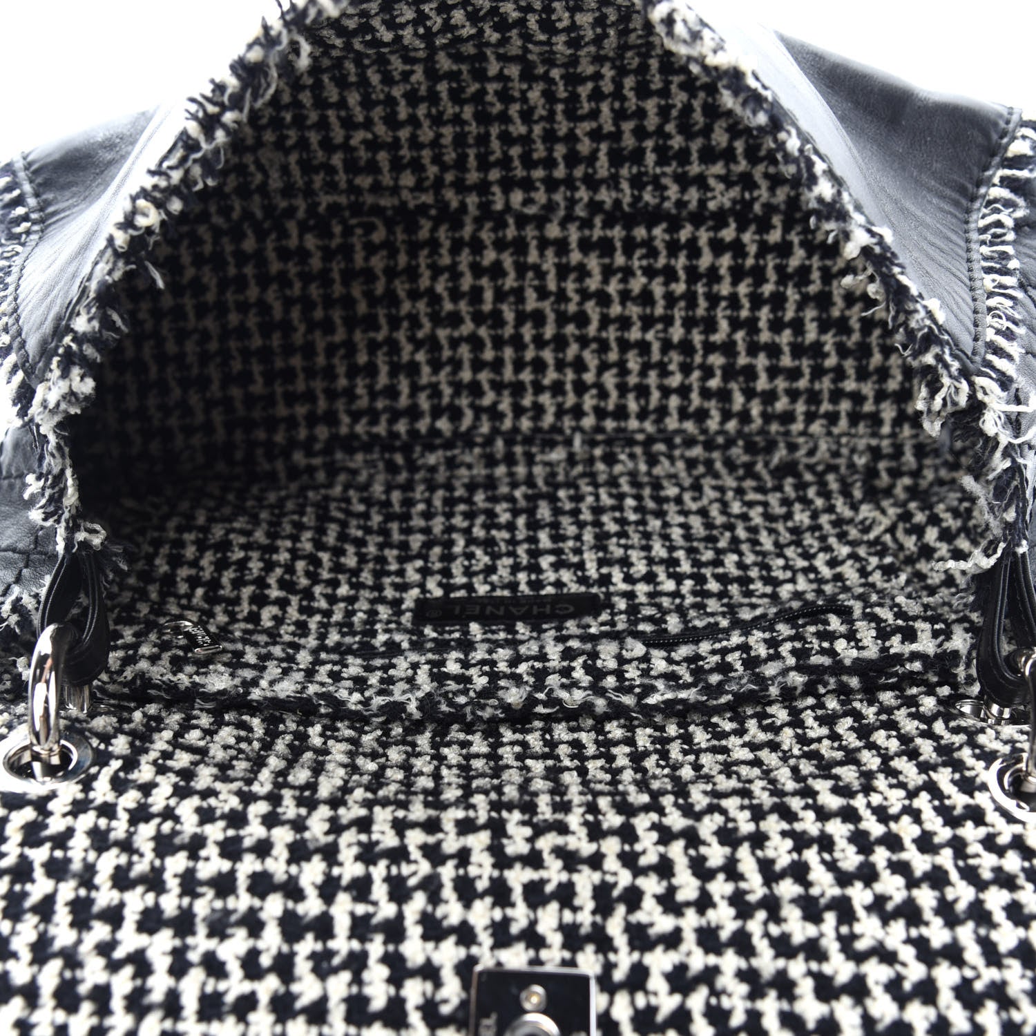 Chanel Tweed Calfskin Tweedy Single Flap Black 5 of 14