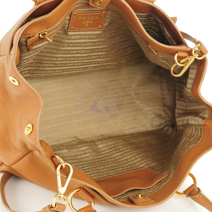 Prada Vitello Daino East West Tote Ambra 5 of 10