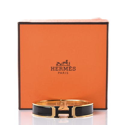 Hermes Enamel Narrow Clic Clac H Bracelet PM Black 5 of 5