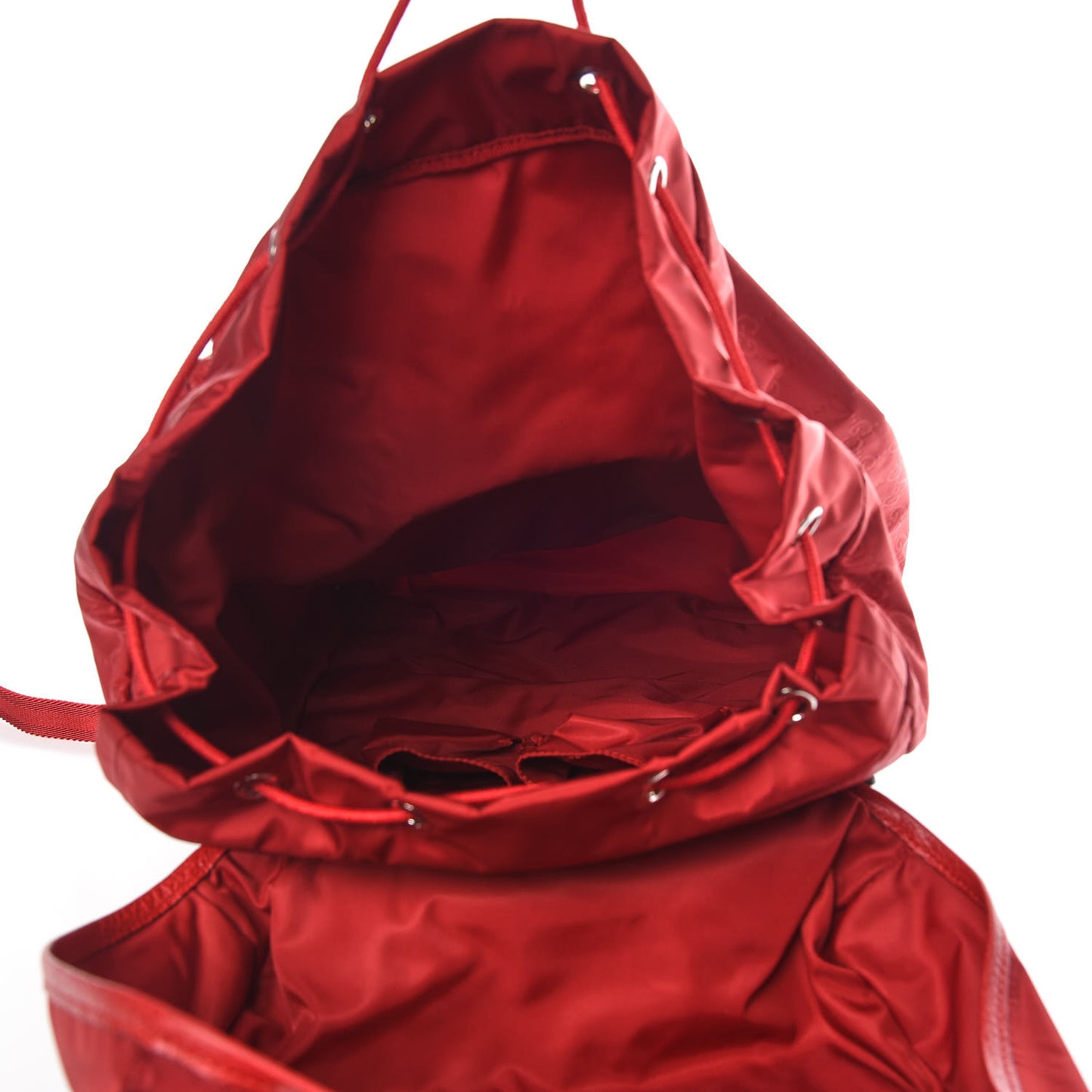 Nylon Monogram Dollar Calfskin Medium Light Double Buckle Backpack Vibrant Red