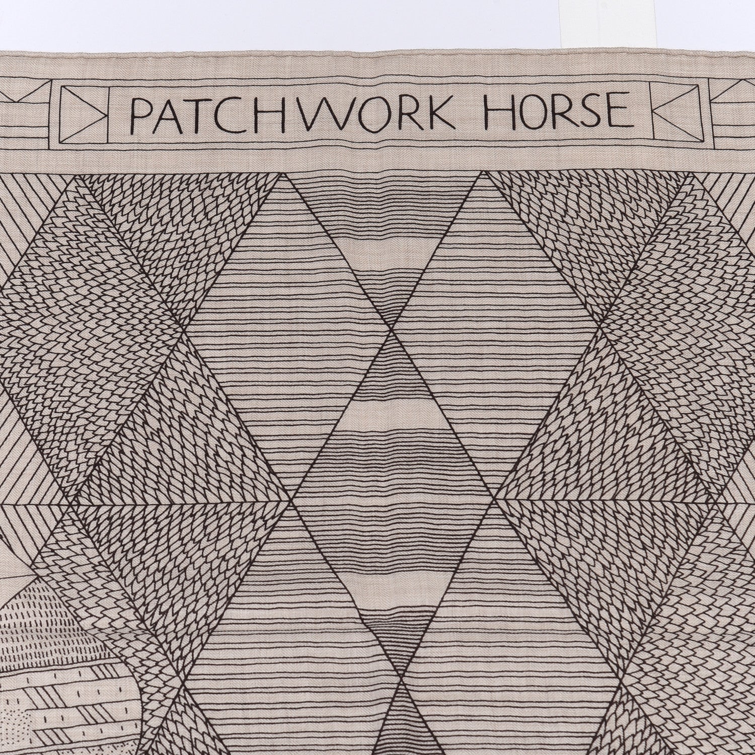 Hermes Cashmere Silk Patchwork Horse Shawl 140 Naturel Ebene 4 of 6