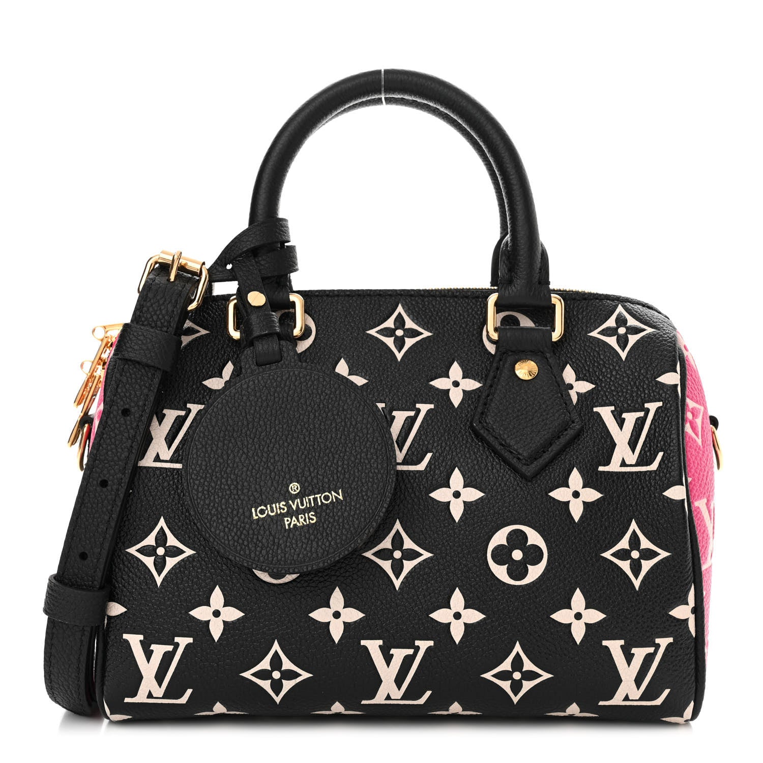 Louis Vuitton Empreinte Monogram Spring in the City Speedy Bandouliere 20 Black White Pink 1 of 9