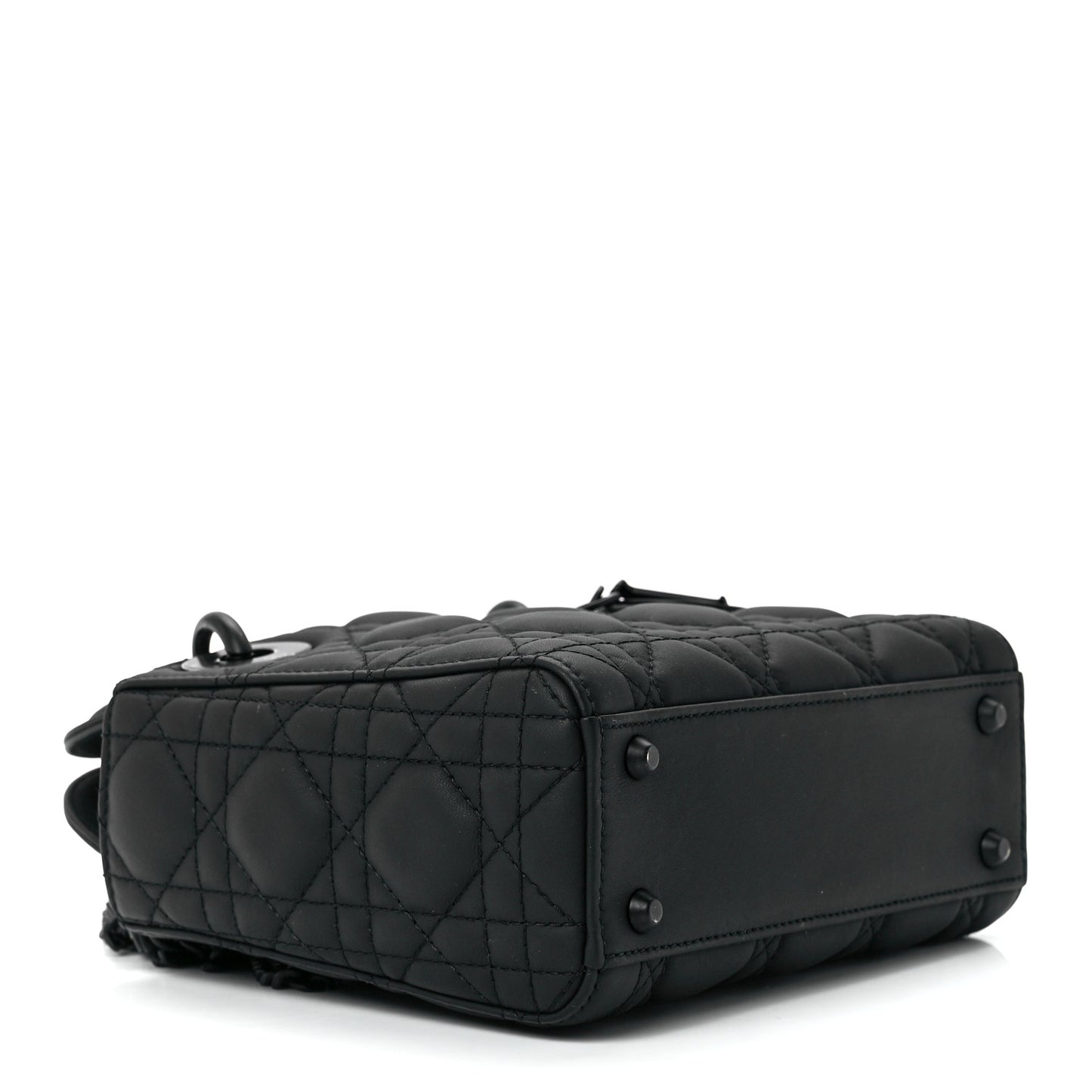 Ultra Matte Calfskin Cannage Mini Lady Dior Black