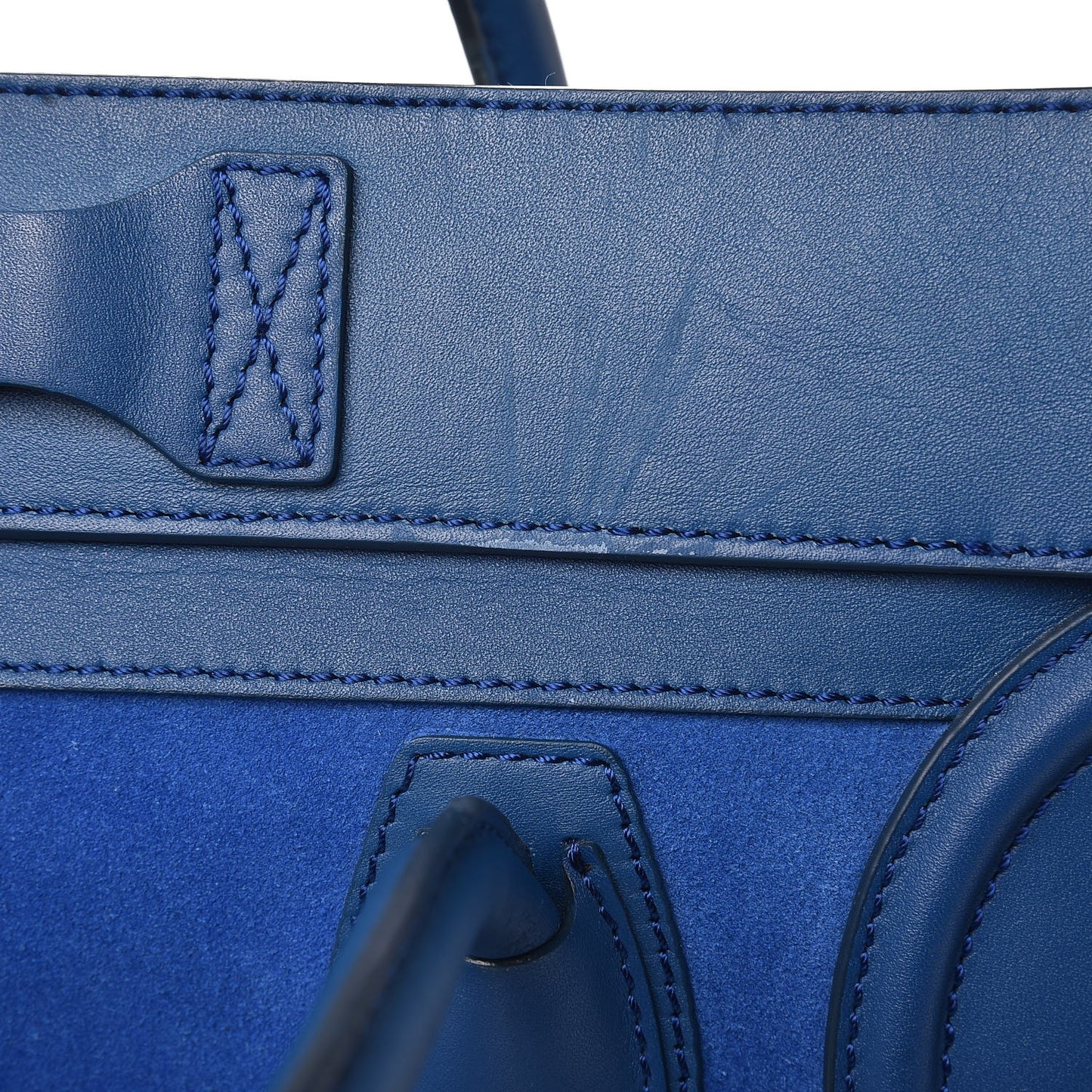 Smooth Calfskin Suede Mini Luggage Royal Blue