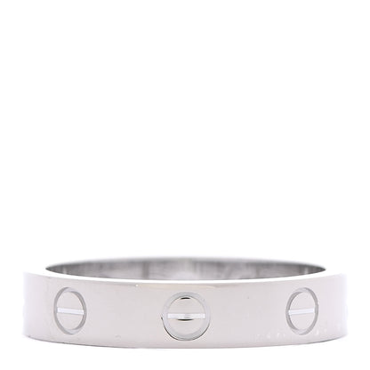 Cartier 18K White Gold Diamond 4mm LOVE Wedding Band Ring 54 6.75 3 of 5