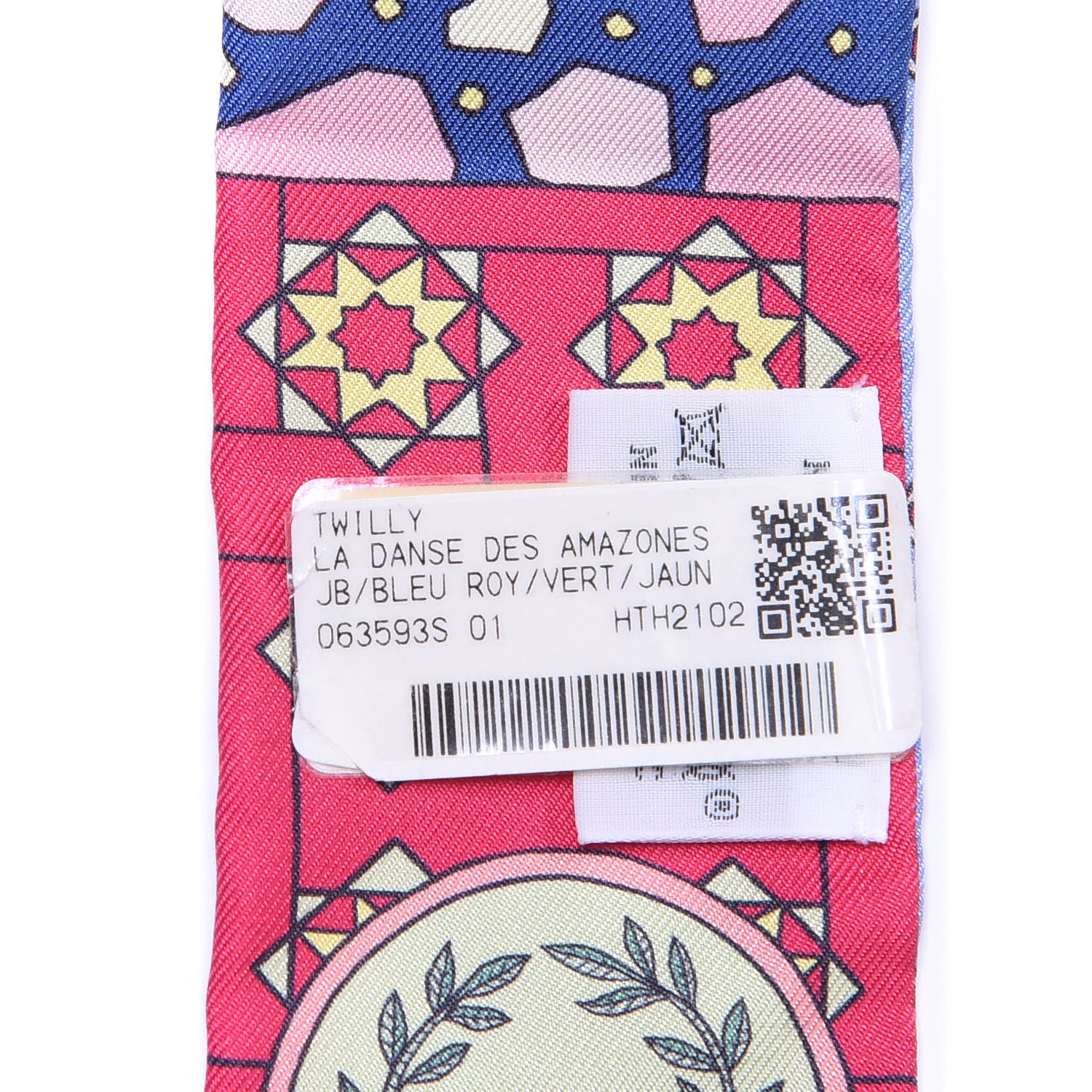 Hermes Silk La Danse Des Amazones Twilly Bleu Roy Vert Jaune 3 of 4