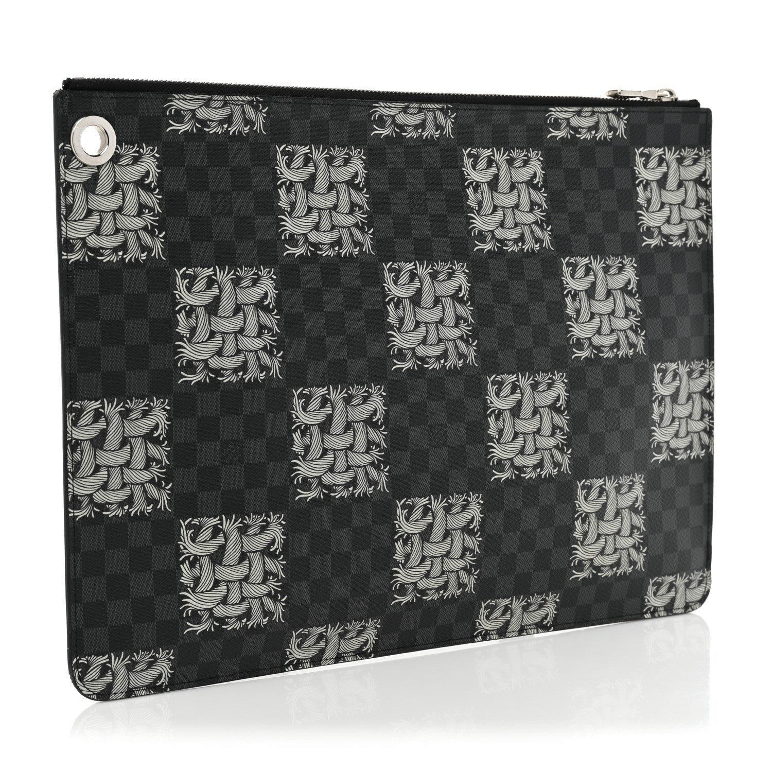 Louis Vuitton Damier Graphite Rope Pochette Joules GM White 3 of 12