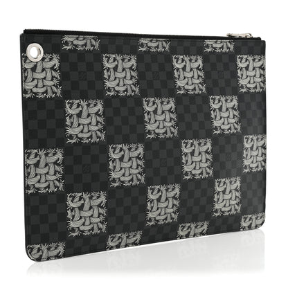 Louis Vuitton Damier Graphite Rope Pochette Joules GM White 3 of 12