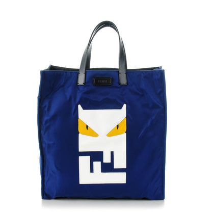 Fendi Nylon Monster Bag Bug Tote Navy 1 of 7