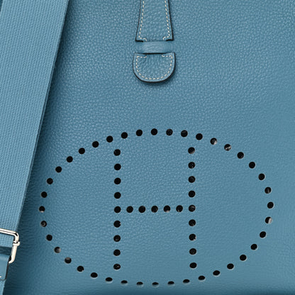 Hermes Taurillon Clemence Evelyne III GM Blue Jean 7 of 10