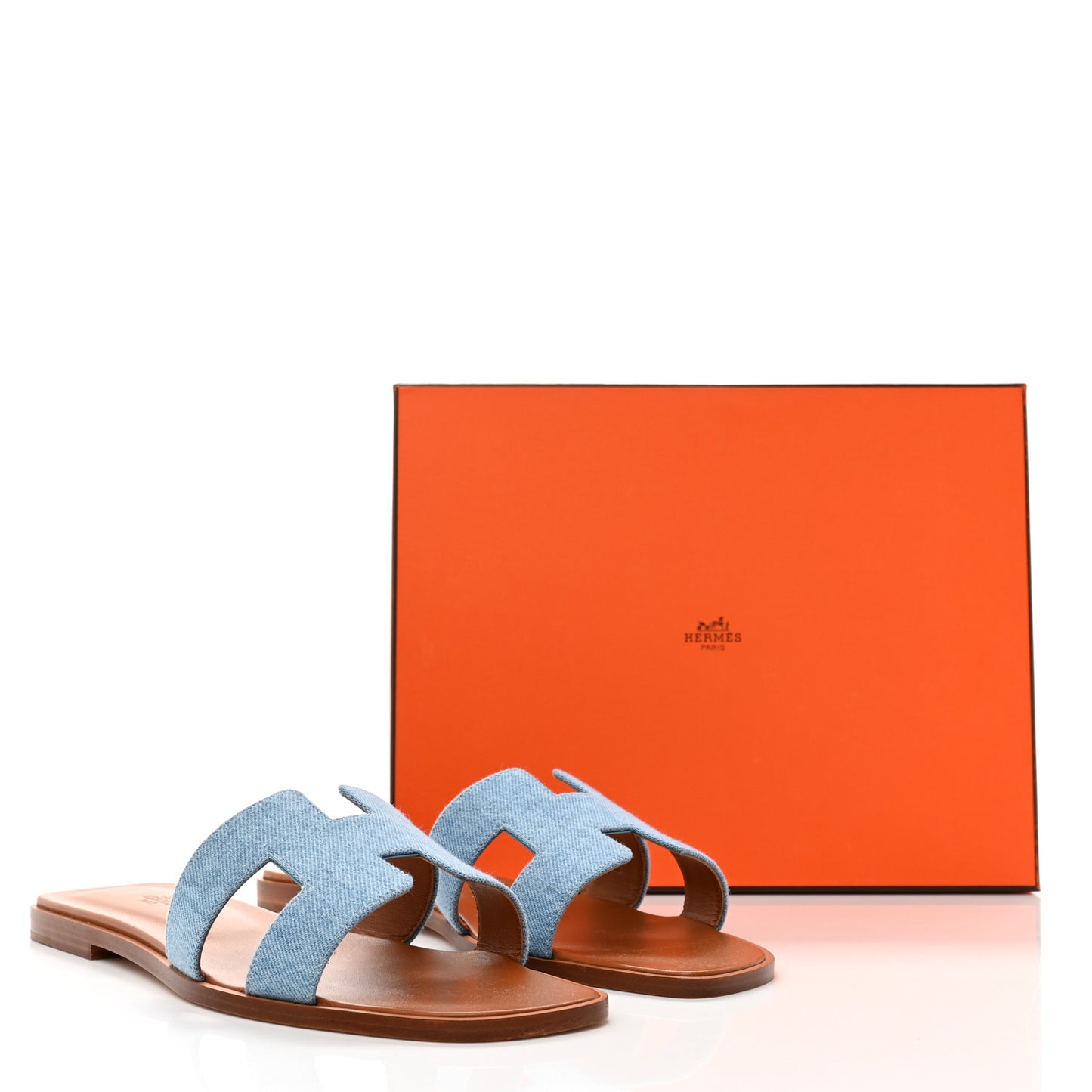 Denim Canvas Oran Sandals 41 Bleu Clair