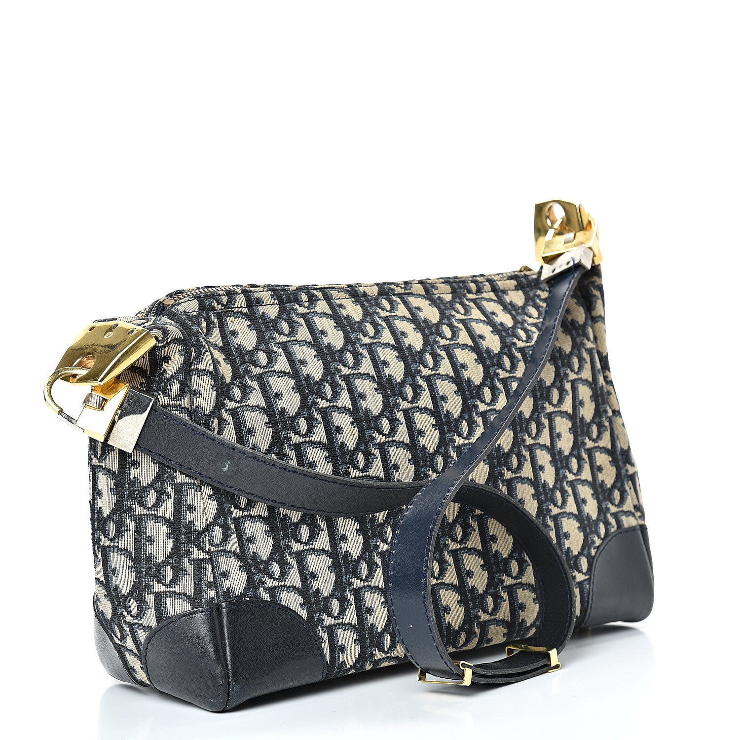 Christian Dior Monogram Shoulder Bag Navy Blue 2 of 19
