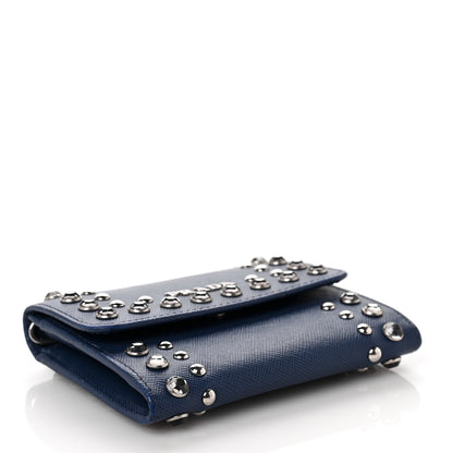 Prada Saffiano Crystal Card Holder 4 of 9