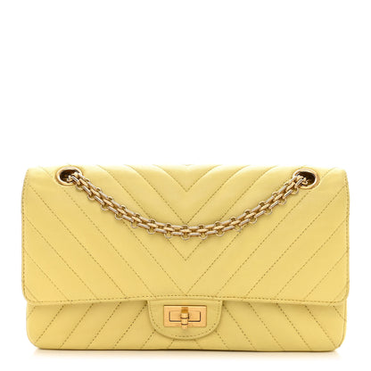 Chanel Sheepskin Chevron Quilted 2.55 Reissue 225 Flap Yellow 1 of 14