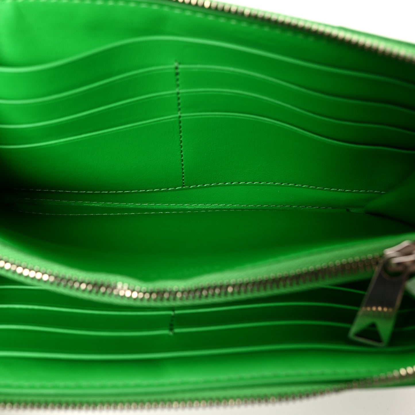 Calfskin Maxi Intrecciato Zip Wallet Parakeet