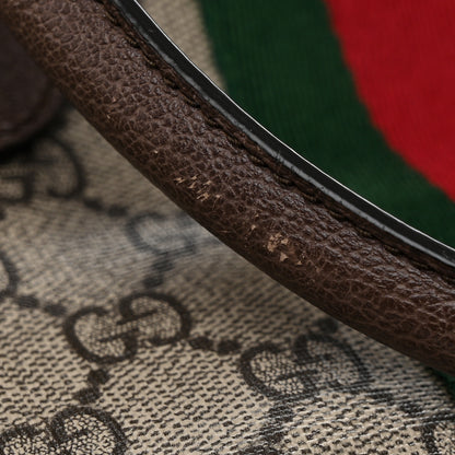 Gucci GG Supreme Monogram Textured Dollar Calfskin Web Large Savoy Duffle Bag Beige Ebony New Acero 11 of 15