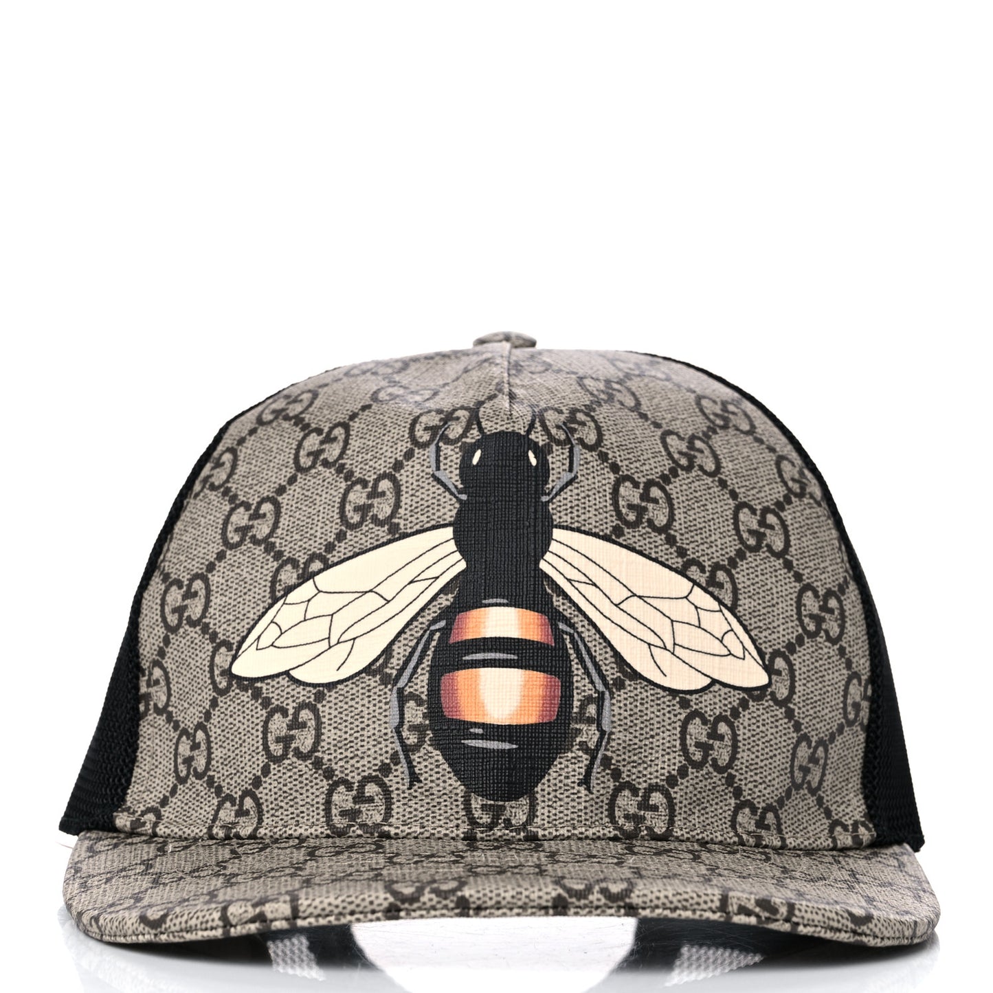 GG Supreme Monogram Bee Print Baseball Hat L Beige