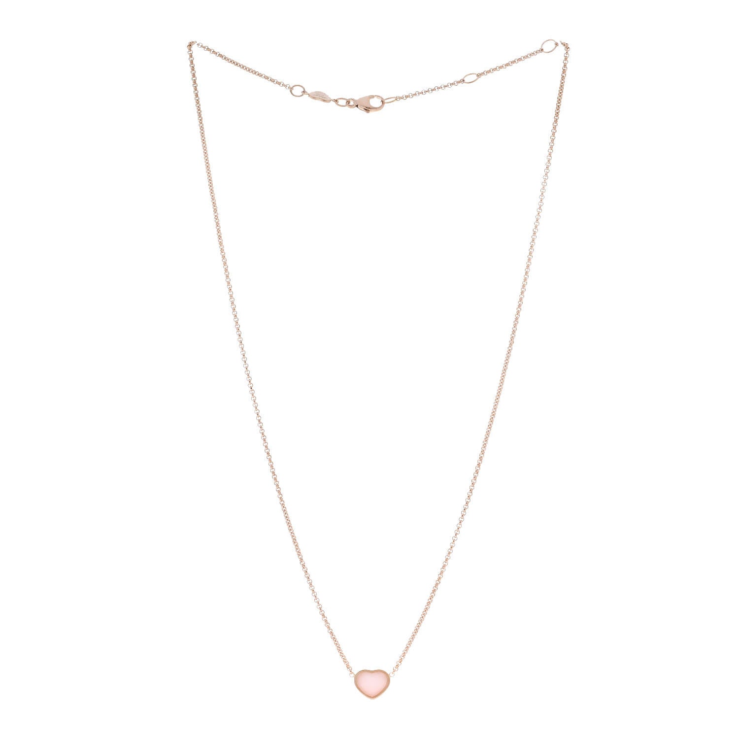 Chopard 18K Rose Gold Pink Opal My Happy Hearts Pendant Necklace 3 of 6