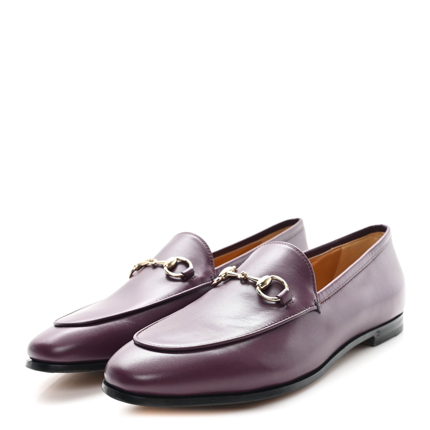 Real Betis Glamour Calfskin Womens Jordaan Horsebit Loafers 37 Shiny Vineyard