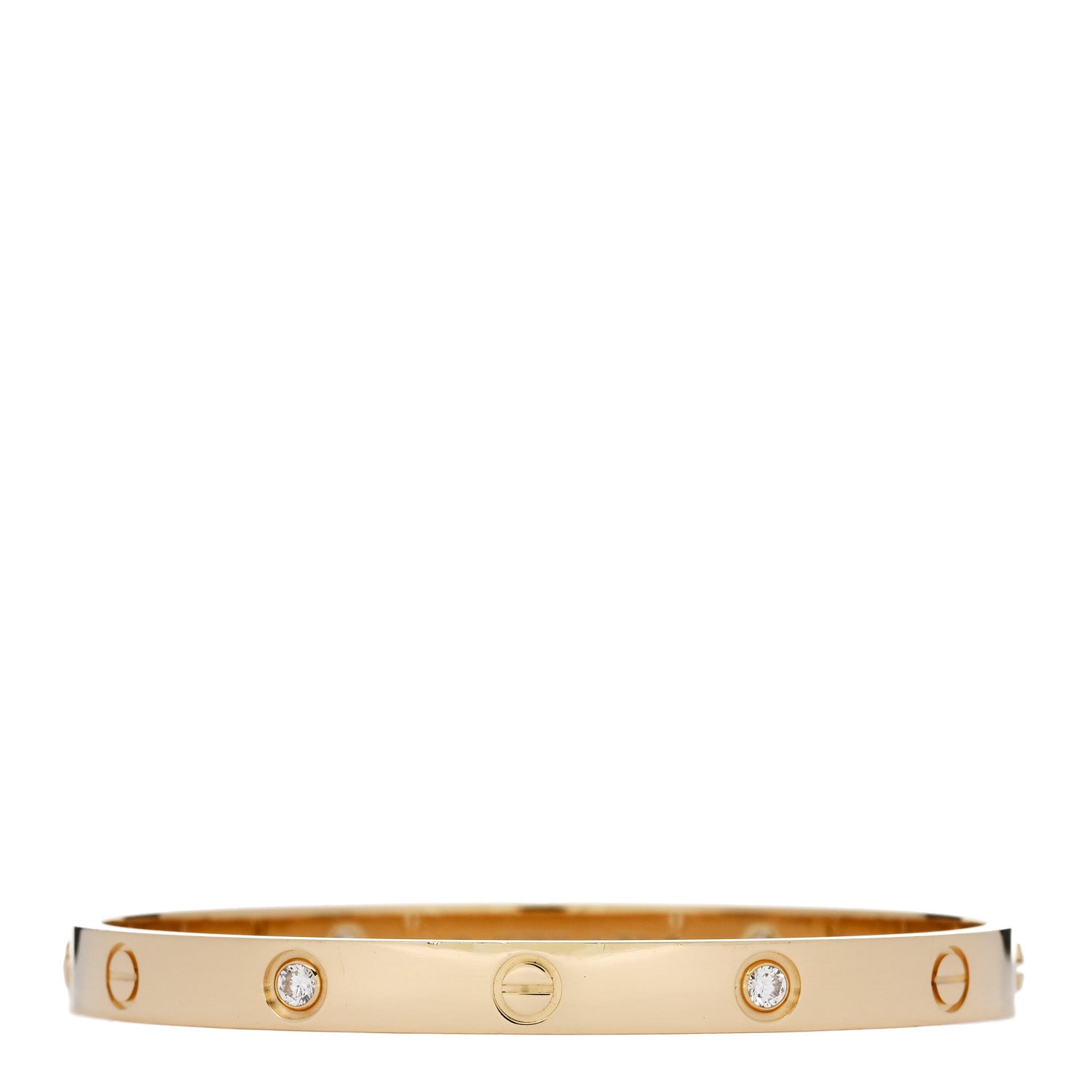 Cartier 18K Yellow Gold 4 Diamond LOVE Bracelet 18 1 of 9