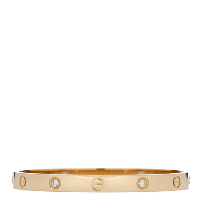 Cartier 18K Yellow Gold 4 Diamond LOVE Bracelet 18 1 of 9