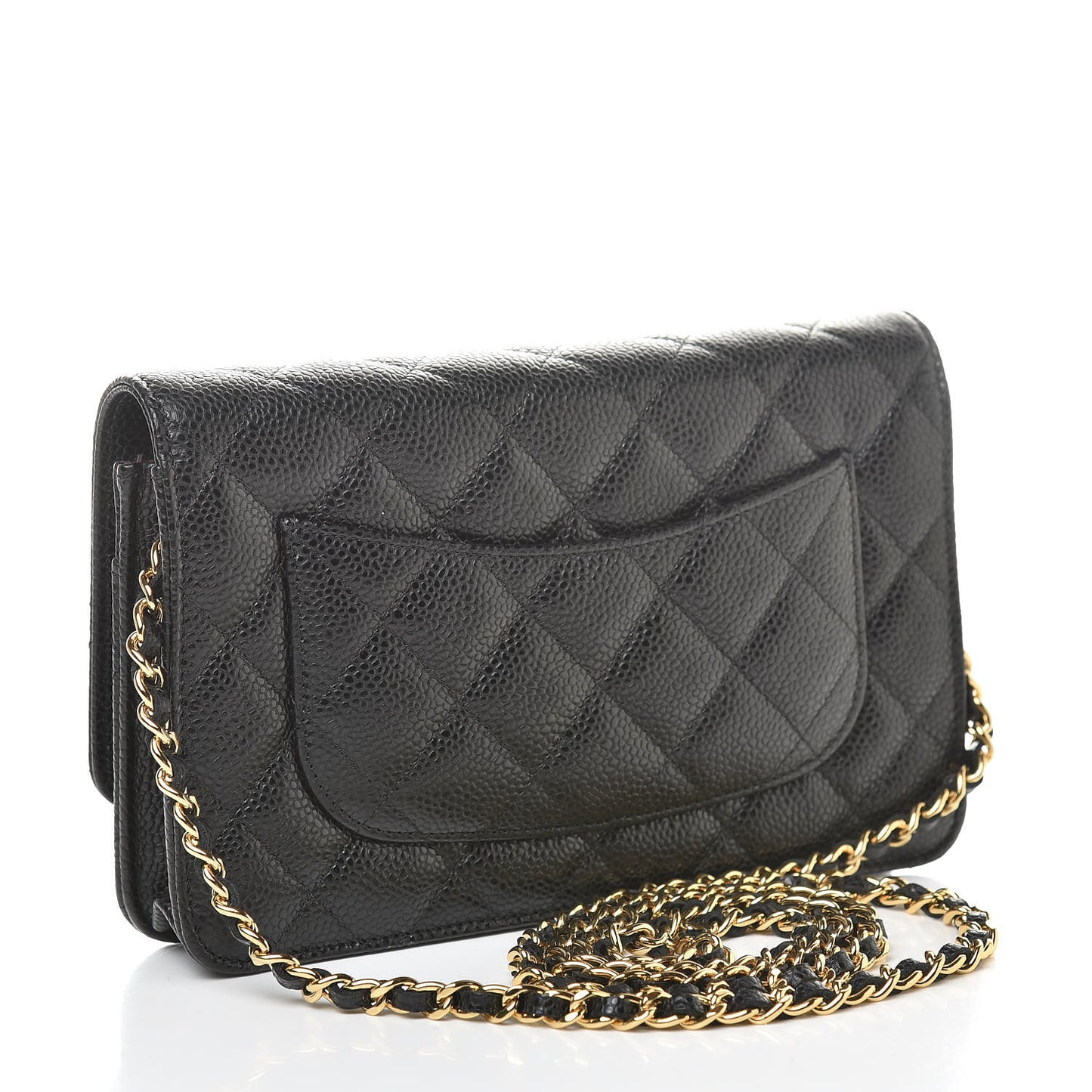 Caviar Quilted Wallet On Chain WOC Black