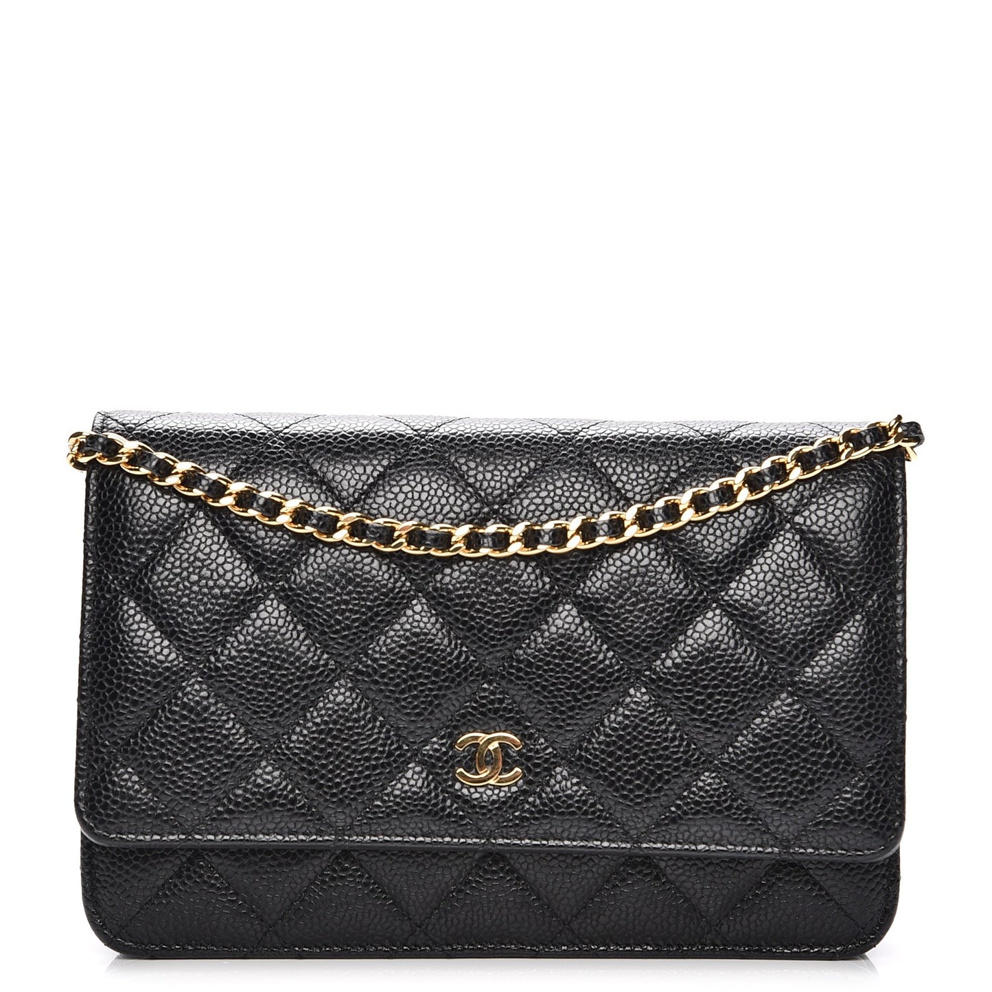 Caviar Quilted Wallet On Chain WOC Black