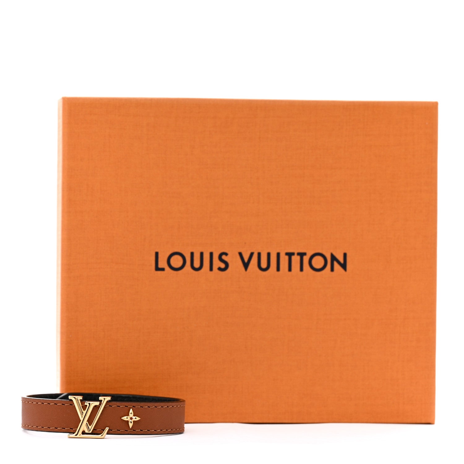 Louis Vuitton Calfskin LV Iconic Bracelet 17 Tan 7 of 7