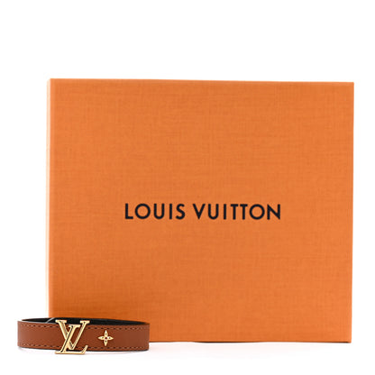 Louis Vuitton Calfskin LV Iconic Bracelet 17 Tan 7 of 7